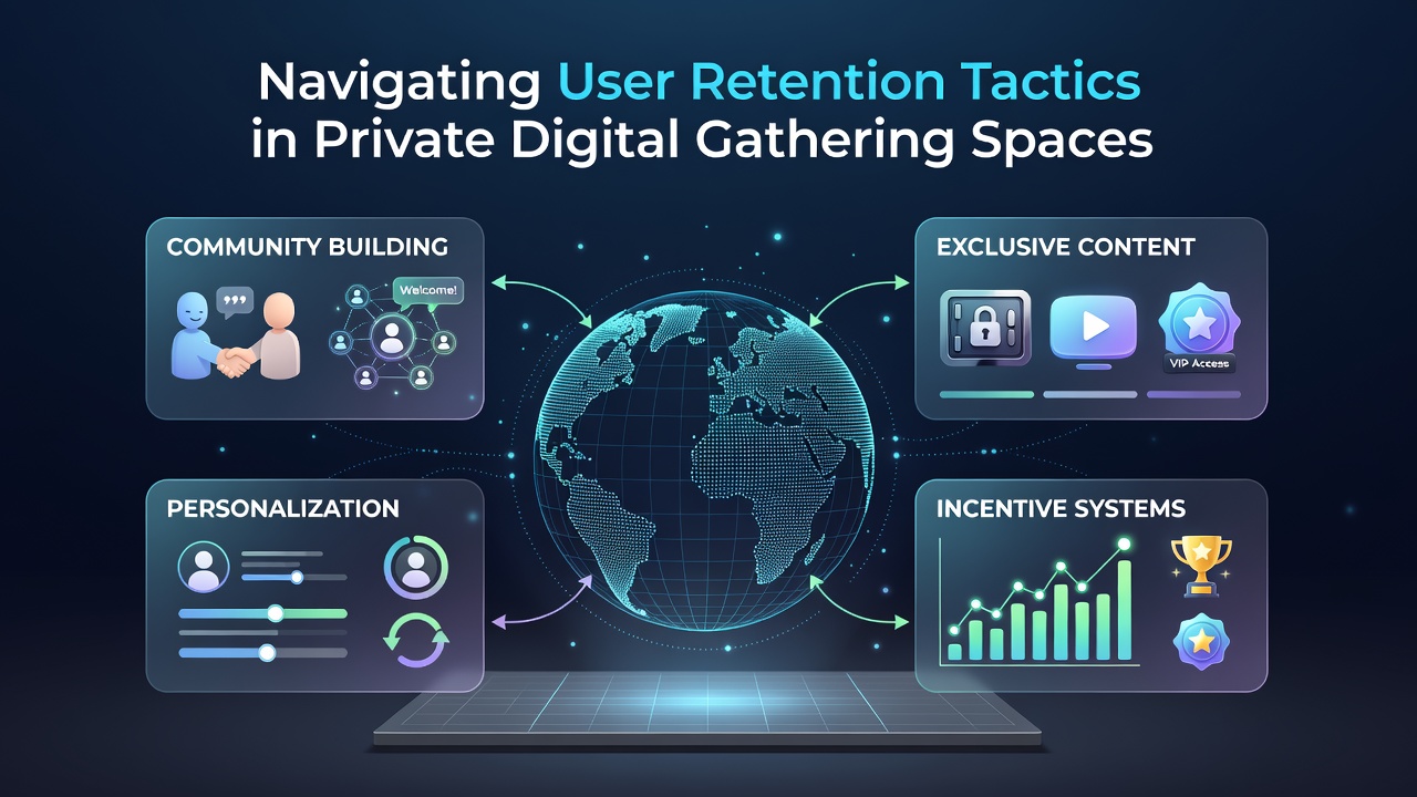 Navigating User Retention Tactics in Private Digital Gathering Spaces
